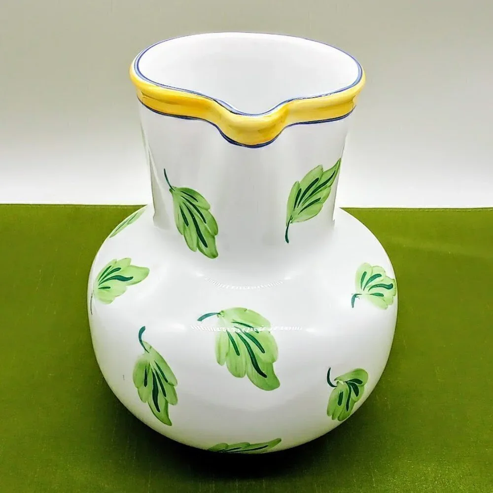 Vintage Herend Village Pottery Hand-Painted Crispin Ceramic Pitcher